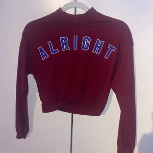 Forever 21 maroon cropped sweatshirt